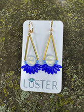 Load image into Gallery viewer, Gold Brass + Stone Statement Earrings