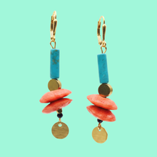 Load image into Gallery viewer, Stone + Glass Statement Earrings
