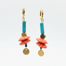 Load image into Gallery viewer, Stone + Glass Statement Earrings