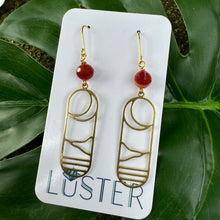 Load image into Gallery viewer, Brass + Stone Statement Earrings
