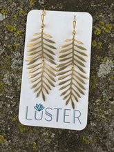 Load image into Gallery viewer, Brass Palm Frond Earrings