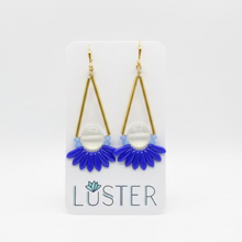 Load image into Gallery viewer, Gold Brass + Stone Statement Earrings