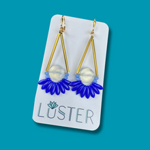 Load image into Gallery viewer, Gold Brass + Stone Statement Earrings