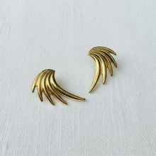 Load image into Gallery viewer, Brass Wing Unique Statement Earrings