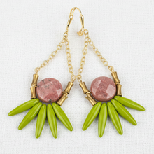 Load image into Gallery viewer, Stone + Glass Statement Earrings