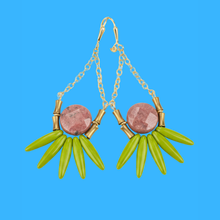 Load image into Gallery viewer, Stone + Glass Statement Earrings