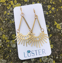 Load image into Gallery viewer, Moon Phase Brass Dangle Earrings