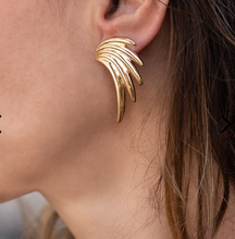 Load image into Gallery viewer, Brass Wing Unique Statement Earrings