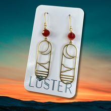 Load image into Gallery viewer, Brass + Stone Statement Earrings