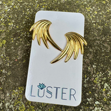 Load image into Gallery viewer, Brass Wing Unique Statement Earrings