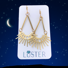 Load image into Gallery viewer, Moon Phase Brass Dangle Earrings