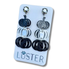 Load image into Gallery viewer, Metallic Stacked Pumpkin Earrings