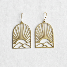 Load image into Gallery viewer, Sunrise Mountain Brass Earrings