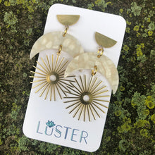Load image into Gallery viewer, Moon Starburst Dangle Unique Statement Earrings