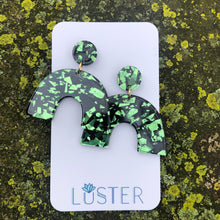 Load image into Gallery viewer, Green Confetti Drop Earrings