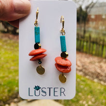Load image into Gallery viewer, Stone + Glass Statement Earrings