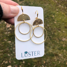 Load image into Gallery viewer, Brass Double Hoop Lightweight Statement Earrings