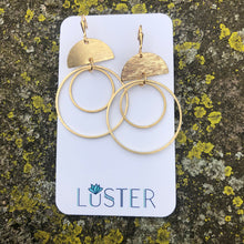 Load image into Gallery viewer, Brass Double Hoop Lightweight Statement Earrings