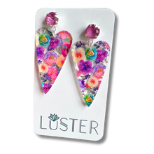 Load image into Gallery viewer, Boho Floral Heart Drop Earrings
