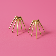 Load image into Gallery viewer, Brass Spike Claw Dangle Unique Statement Earrings
