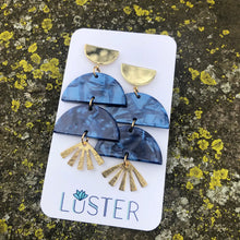 Load image into Gallery viewer, Brass and Acrylic Unique Statement Earrings
