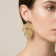 Load image into Gallery viewer, Brass Dangle Unique Statement Earrings
