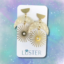 Load image into Gallery viewer, Moon Starburst Dangle Unique Statement Earrings

