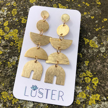 Load image into Gallery viewer, Brass Dangle Unique Statement Earrings
