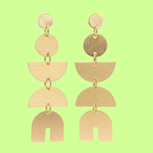 Load image into Gallery viewer, Brass Dangle Unique Statement Earrings
