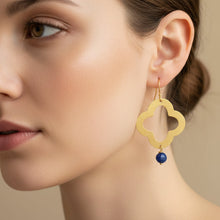 Load image into Gallery viewer, Brass Quatrefoil Lightweight Statement Earrings
