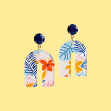 Load image into Gallery viewer, Floral Acrylic U-Drop Earrings
