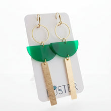 Load image into Gallery viewer, Brass + Acrylic Lightweight Earrings
