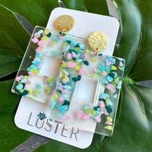 Load image into Gallery viewer, Confetti Square Hoop Earrings
