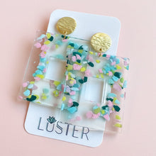 Load image into Gallery viewer, Confetti Square Hoop Earrings
