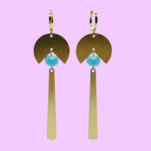 Load image into Gallery viewer, Art Deco Brass Dangles
