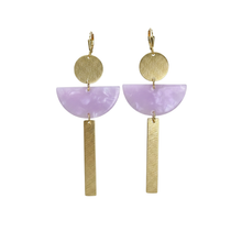 Load image into Gallery viewer, Brass + Acrylic Lightweight Earrings
