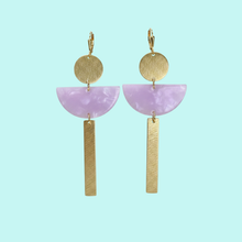 Load image into Gallery viewer, Brass + Acrylic Lightweight Earrings
