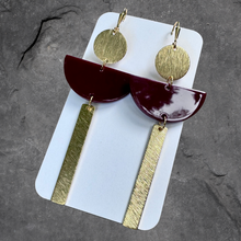 Load image into Gallery viewer, Brass + Acrylic Statement Earrings
