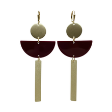 Load image into Gallery viewer, Brass + Acrylic Statement Earrings
