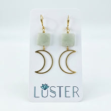 Load image into Gallery viewer, Crescent and Stone Statement Earrings
