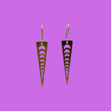 Load image into Gallery viewer, Brass Moon Phase Unique Earrings
