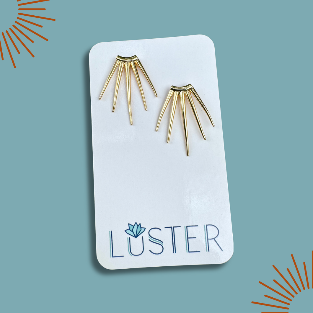 Brass Spike Claw Dangle Unique Statement Earrings