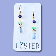 Load image into Gallery viewer, Glass +Stone Lightweight Dangle Earrings

