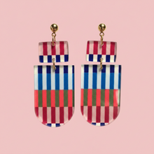 Load image into Gallery viewer, Fun Stripe Statement Earrings
