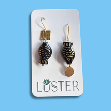 Load image into Gallery viewer, Fish Asymmetrical Earrings
