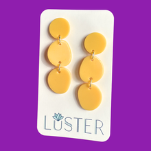 Load image into Gallery viewer, Yellow Trio Dot Earrings
