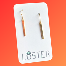 Load image into Gallery viewer, Simple Brass Stick Lightweight Earrings
