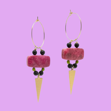 Load image into Gallery viewer, Stone Hoop Statement Earrings
