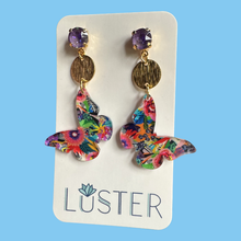 Load image into Gallery viewer, Butterfly Acrylic Lightweight Statement Earrings
