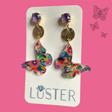 Load image into Gallery viewer, Butterfly Acrylic Lightweight Statement Earrings
